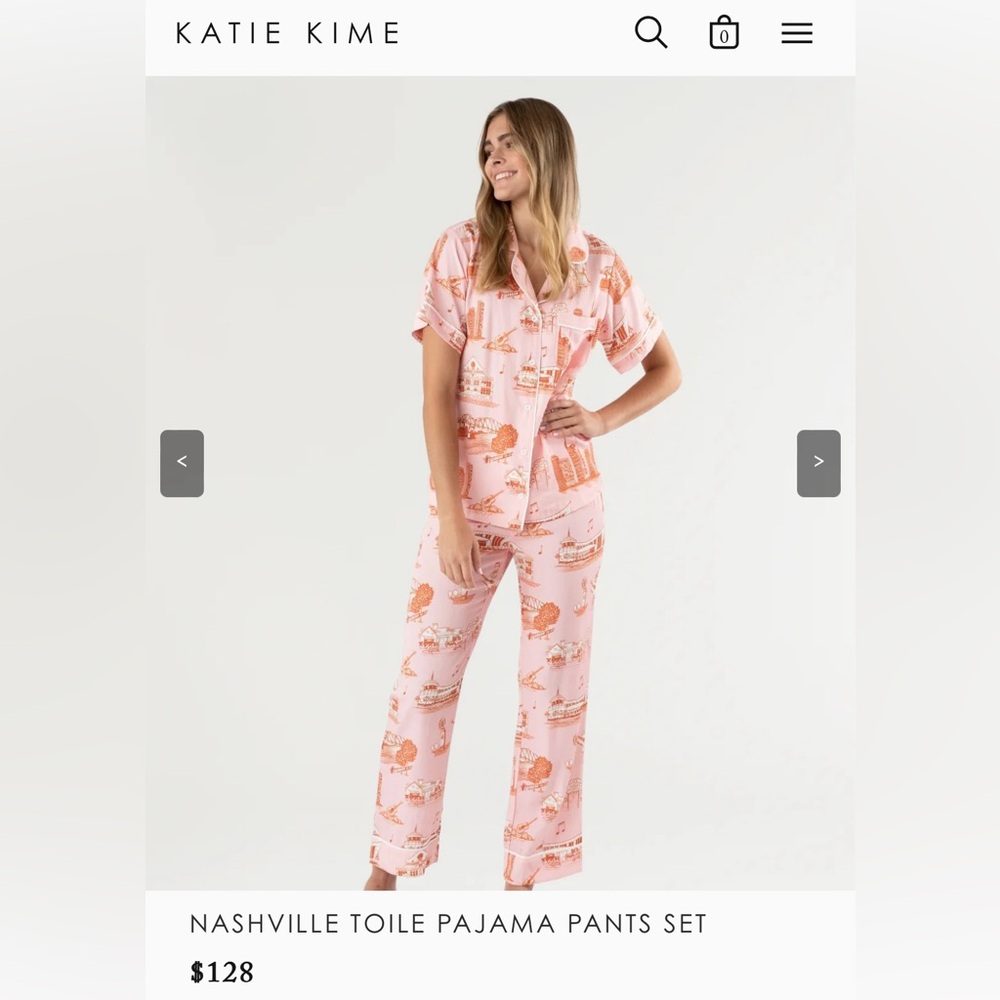 Katie Kime NASHVILLE TOILE PAJAMA PANTS SET!! Size M